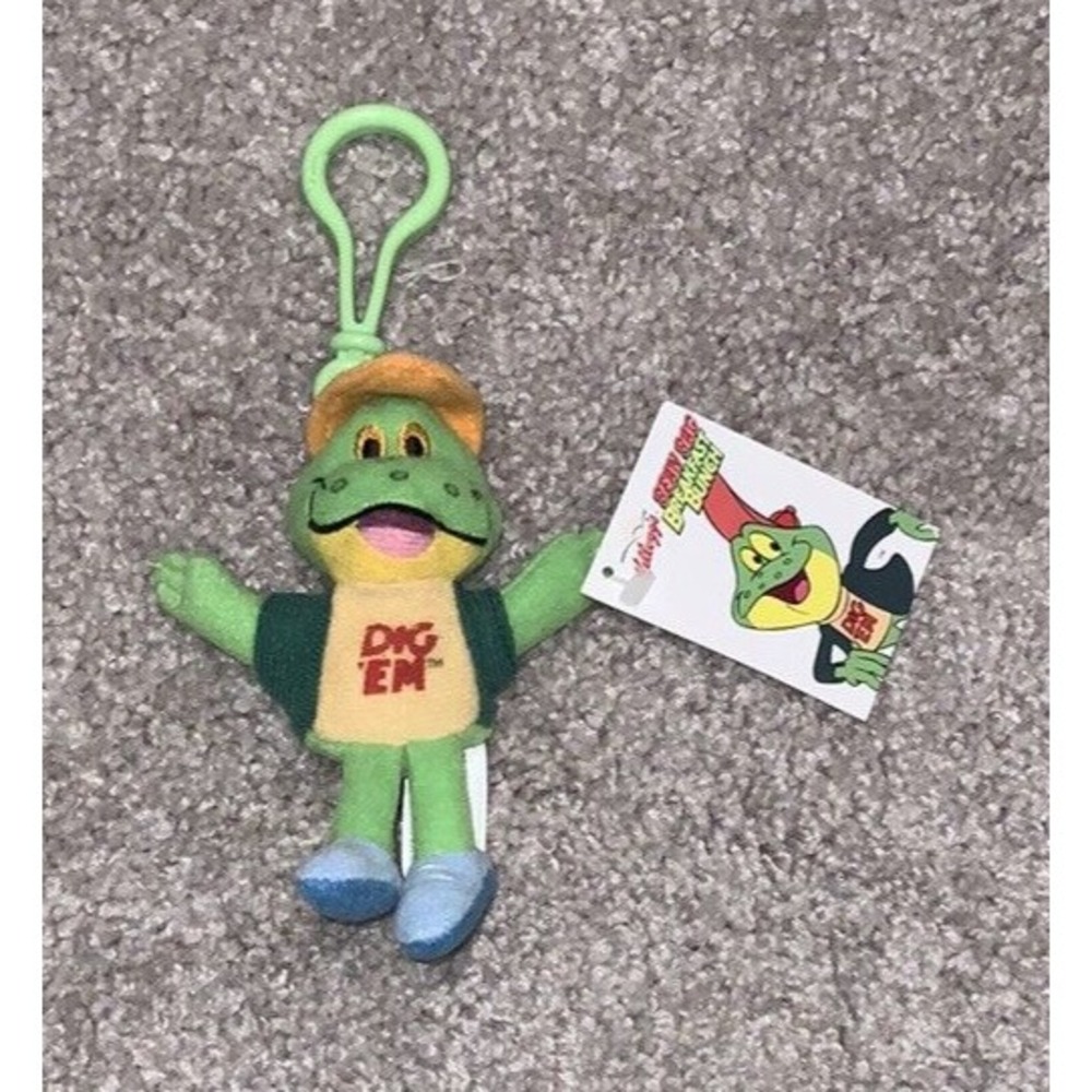 Kellogg's Bean Bag Breakfast Bunch DIG EM Frog Plush Stuffed Animal Vintage 1997
